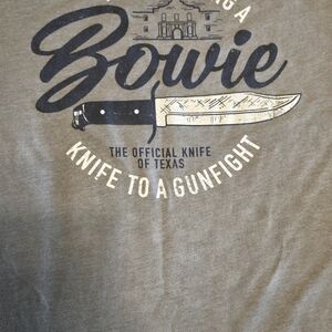 Gray Graphic T-Shirt with Knife Design